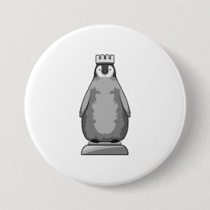Penguin as Chess piece King 7.5 Cm Round Badge