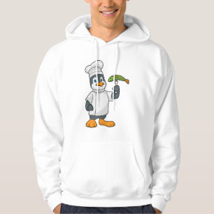 Penguin as Cook with Fish & Cooking apron Hoodie
