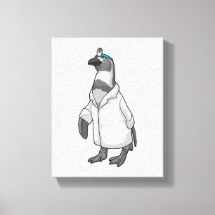 Penguin as Doctor with Doctor's coat Canvas Print
