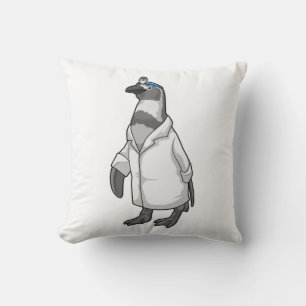 Penguin as Doctor with Doctor's coat Cushion