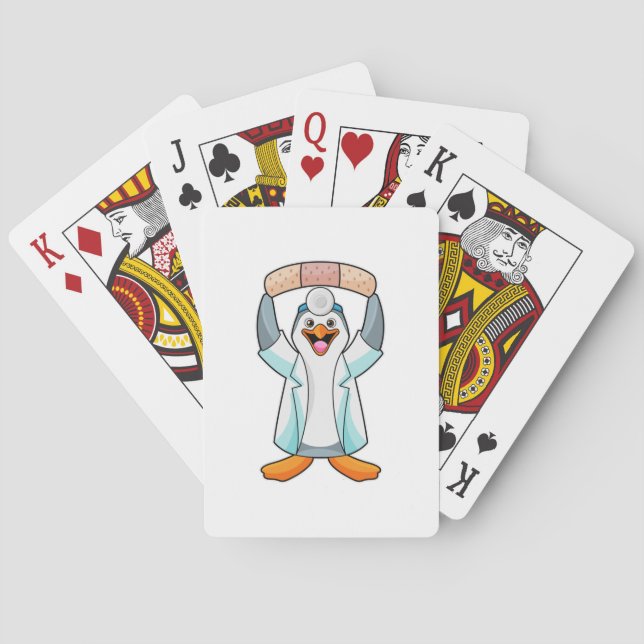 Penguin as Doctor with Plaster Playing Cards (Back)