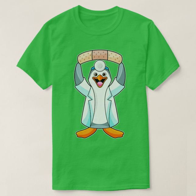 Penguin as Doctor with Plaster T-Shirt (Design Front)