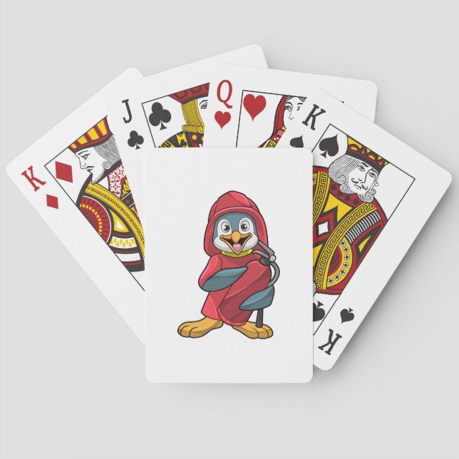 Penguin as Firefighter with Extinguisher Playing Cards (Back)