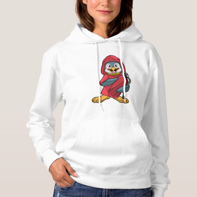 Penguin as Firefighter with Fire extinguisher Hoodie (Front)