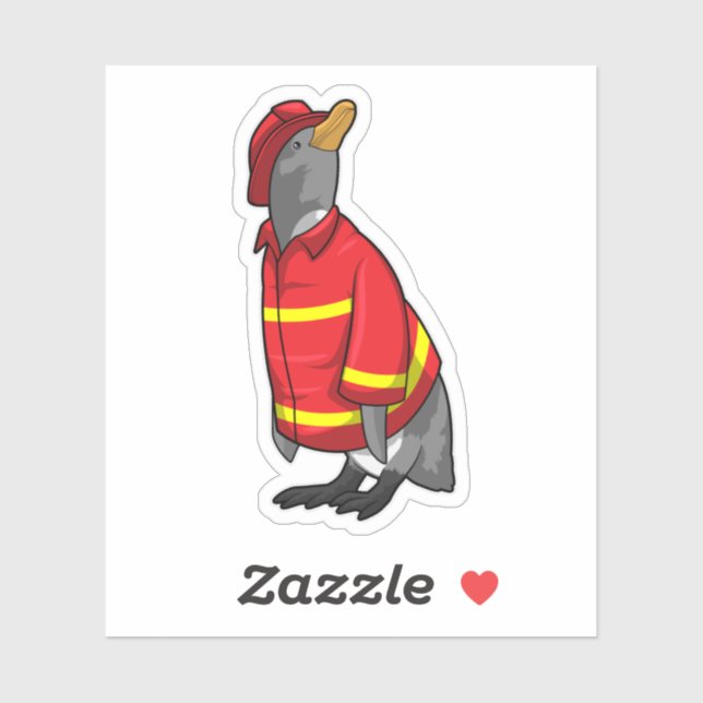 Penguin as Firefighter with Helmet (Sheet)