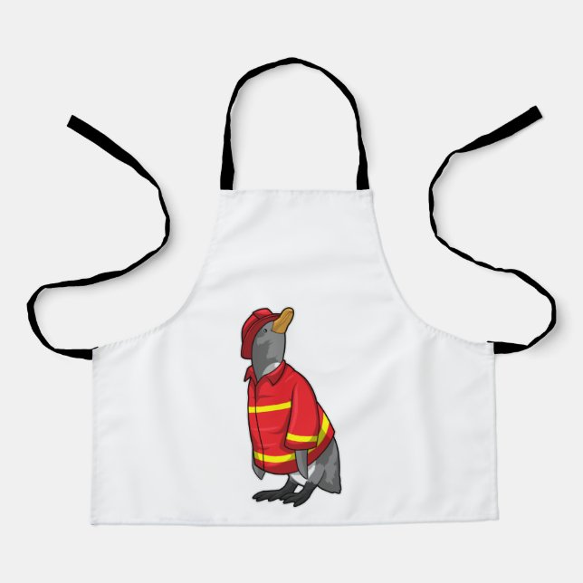 Penguin as Firefighter with Helmet Apron (Front)