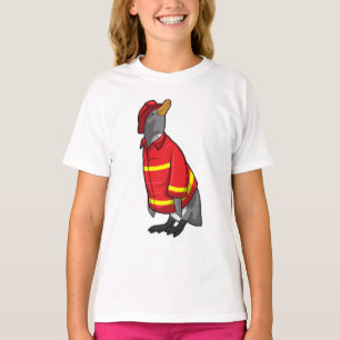 Penguin as Firefighter with Helmet T-Shirt