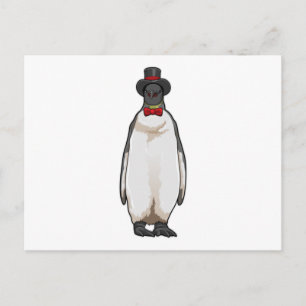 Penguin as Gentleman with Hat Postcard