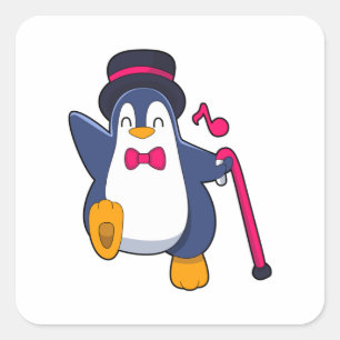 Penguin as Groom with Tie Square Sticker