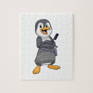 Penguin as Hair stylist with Comb Jigsaw Puzzle