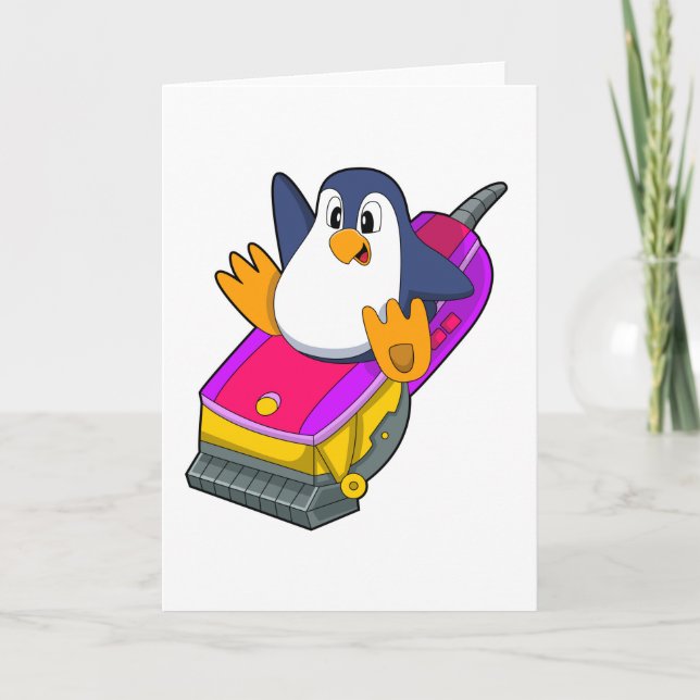 Penguin as Hairdresser with Razor Card (Front)