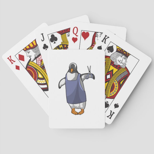 Penguin as Hairdresser with Scissors Playing Cards (Back)