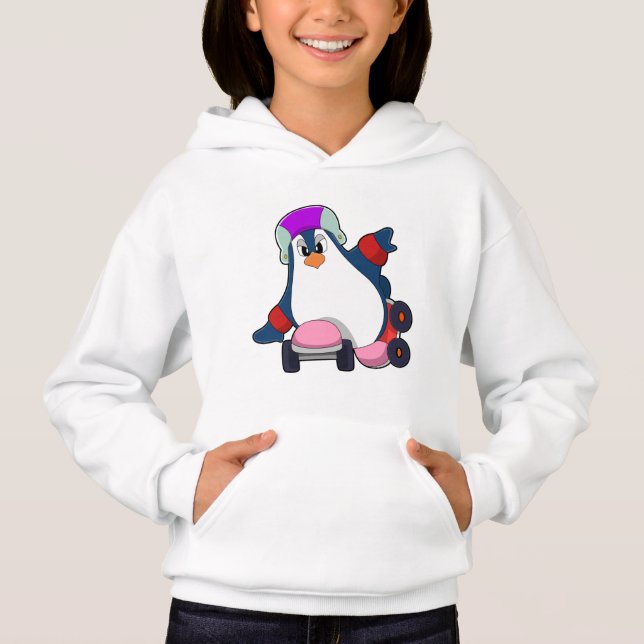 Penguin as Inline Skater with Inline Skates (Front)
