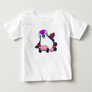 Penguin as Inline Skater with Inline Skates Baby T-Shirt