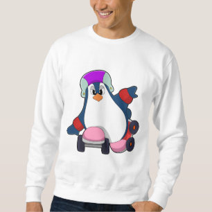 Penguin as Inline Skater with Inline Skates Sweatshirt