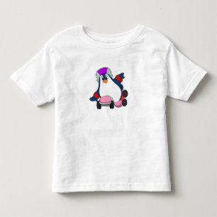 Penguin as Inline Skater with Inline Skates Toddler T-Shirt