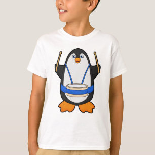 Penguin as Musician with Drum T-Shirt
