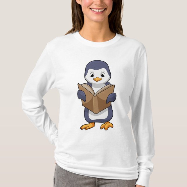 Penguin as Nerd with Book T-Shirt (Front)