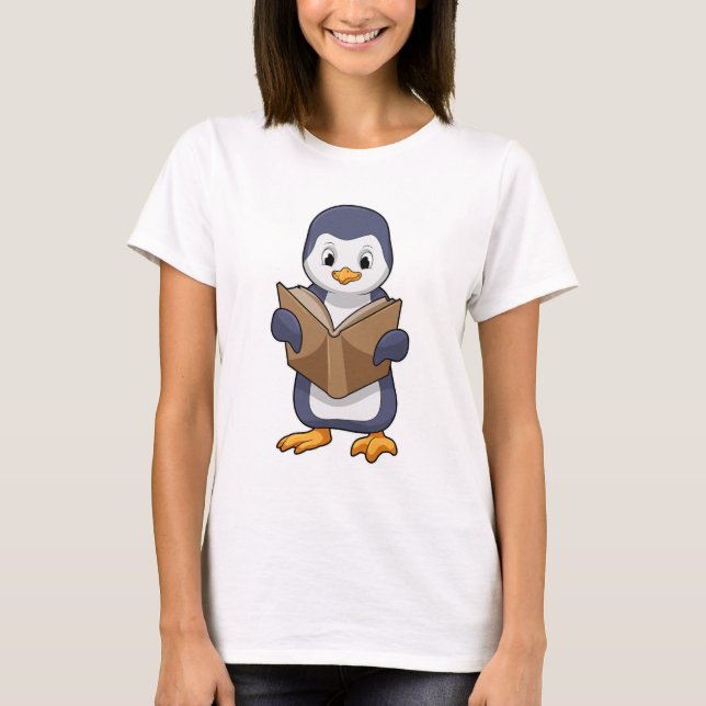 Penguin as Nerd with Book T-Shirt (Front)