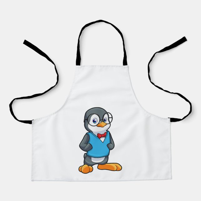 Penguin as Nerd with Glasses Apron (Front)