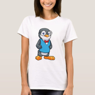 Penguin as Nerd with Glasses T-Shirt