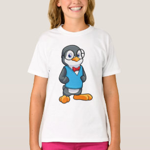 Penguin as Nerd with Glasses T-Shirt