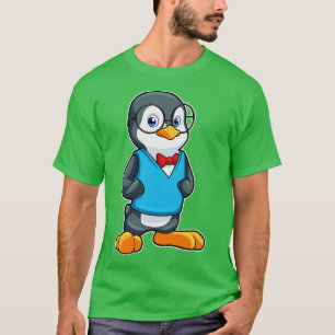 Penguin as Nerd with Glasses T-Shirt
