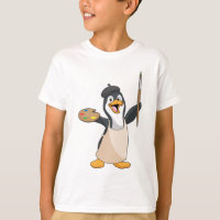 Penguin as Painter with Paint brush & Colour