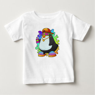 Penguin as Painter with Spray Baby T-Shirt