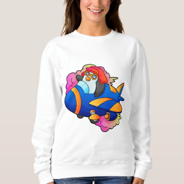 Penguin as Pilot with Plane Sweatshirt (Front)