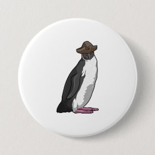 Penguin as Pirate with Hat 7.5 Cm Round Badge