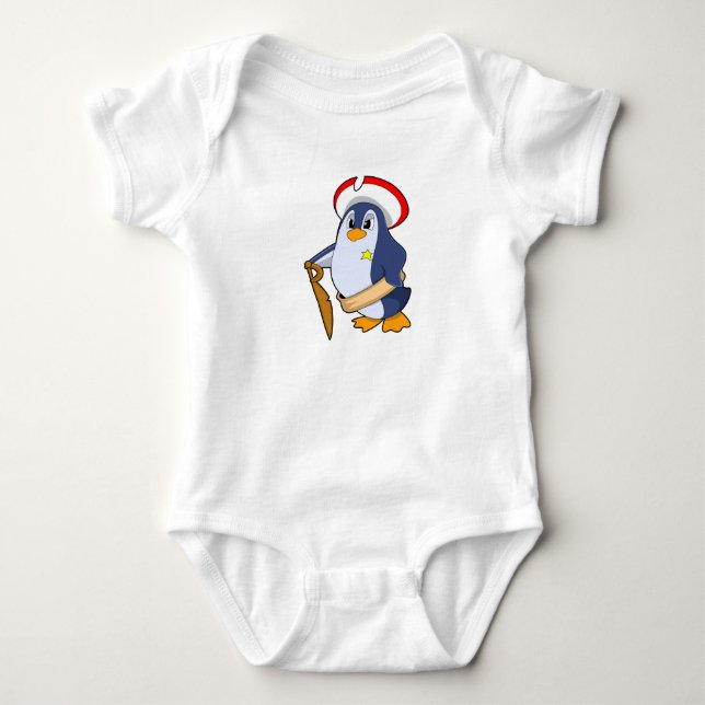 Penguin as Pirate with Hat Baby Bodysuit (Front)
