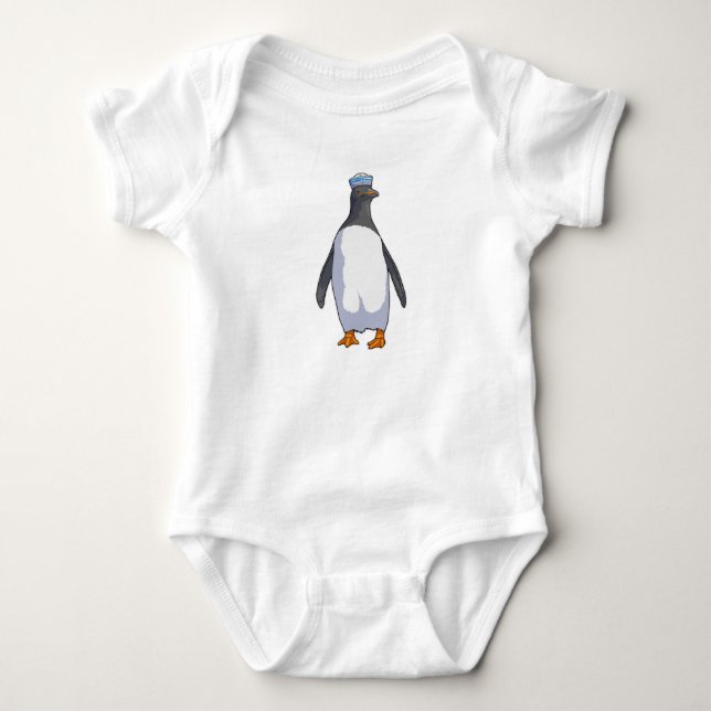 Penguin as Sailor with Hat Baby Bodysuit (Front)