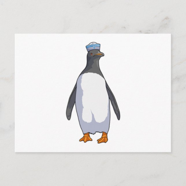Penguin as Sailor with Hat Postcard (Front)
