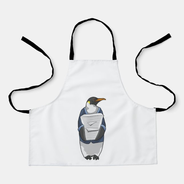 Penguin as Secretary with Stack of paper Apron (Front)