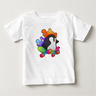 Penguin as Skater with Skateboard Baby T-Shirt