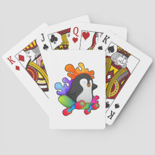 Penguin as Skater with Skateboard Playing Cards