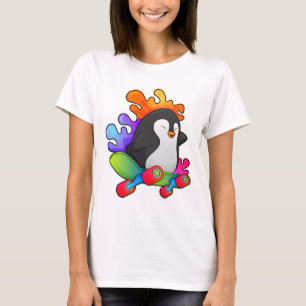Penguin as Skater with Skateboard T-Shirt