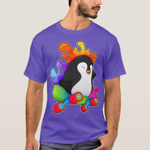 Penguin as Skater with Skateboard T-Shirt