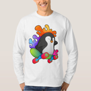Penguin as Skater with Skateboard T-Shirt