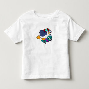 Penguin as Skater with Skateboard Toddler T-Shirt