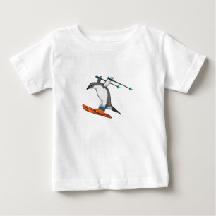 Penguin as Ski jumper with Ski Baby T-Shirt