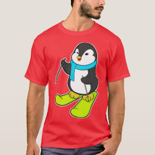 Penguin as Skier with Ski 2 T-Shirt