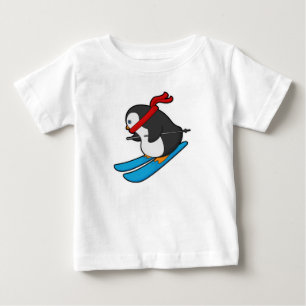 Penguin as Skier with Ski Baby T-Shirt