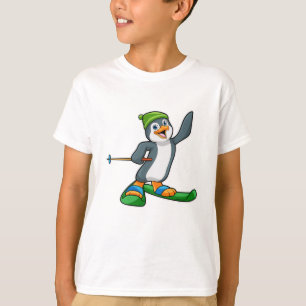 Penguin as Skier with Ski & Cap T-Shirt