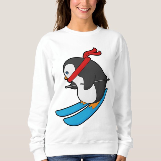 Penguin as Skier with Ski Sweatshirt (Front)