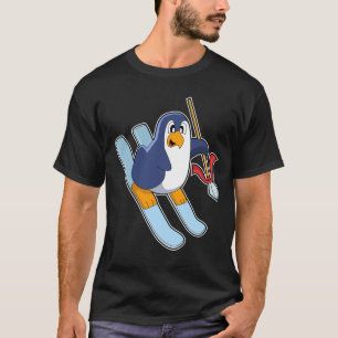 Penguin as Skier with Ski T-Shirt