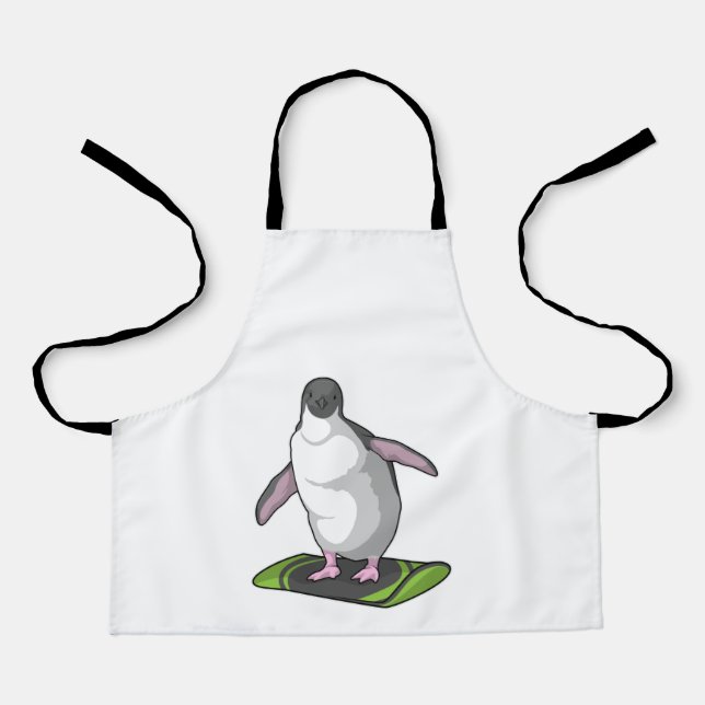 Penguin as Snowboarder with Snowboard Apron (Front)