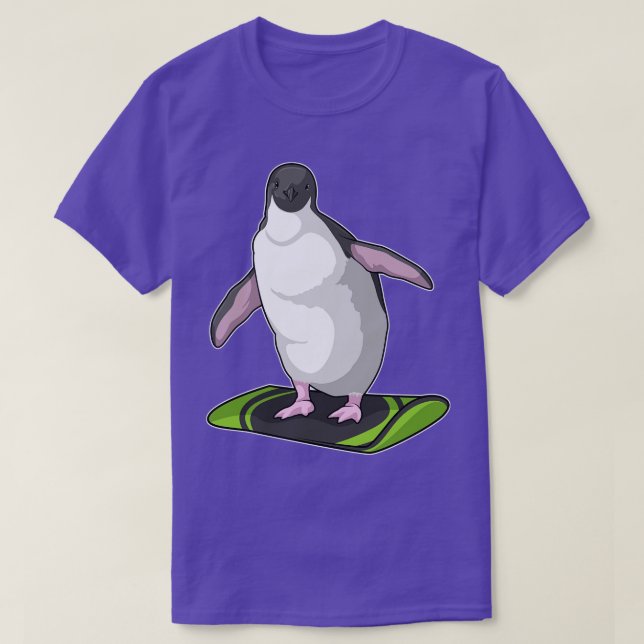 Penguin as Snowboarder with Snowboard T-Shirt (Design Front)