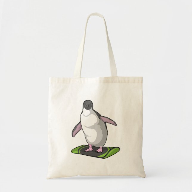 Penguin as Snowboarder with Snowboard Tote Bag (Front)